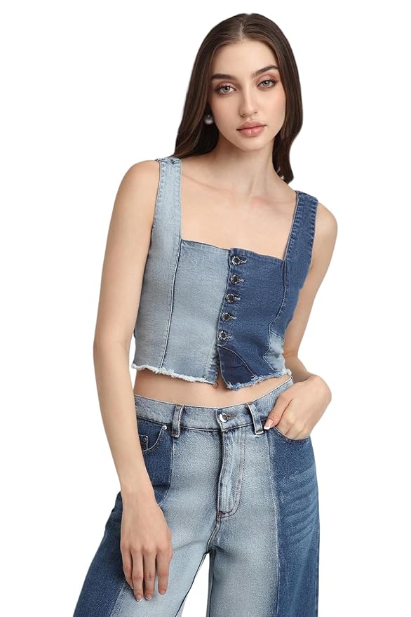 Forever 21 Women Color Blocked Regular Fit Blouson