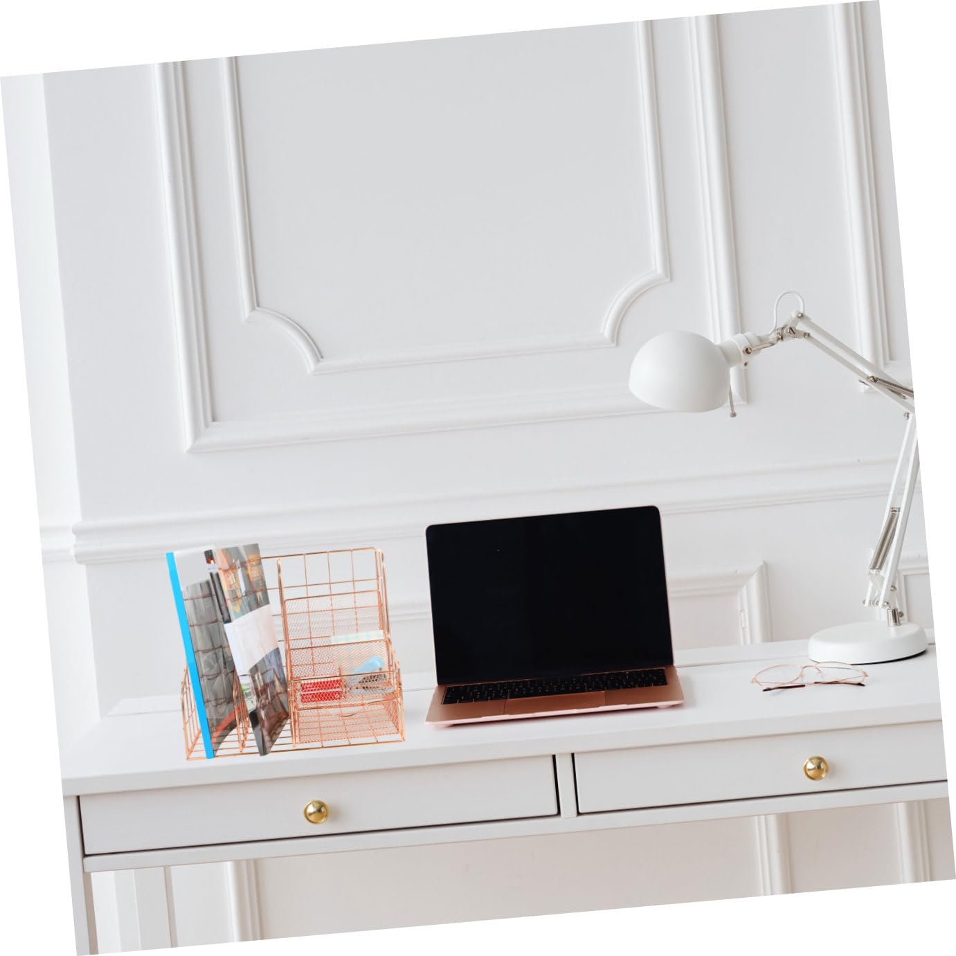 NUOBESTY Organiseur De Bureau Maille Support Métal Organisateur De Documents pour Bureau Rangement