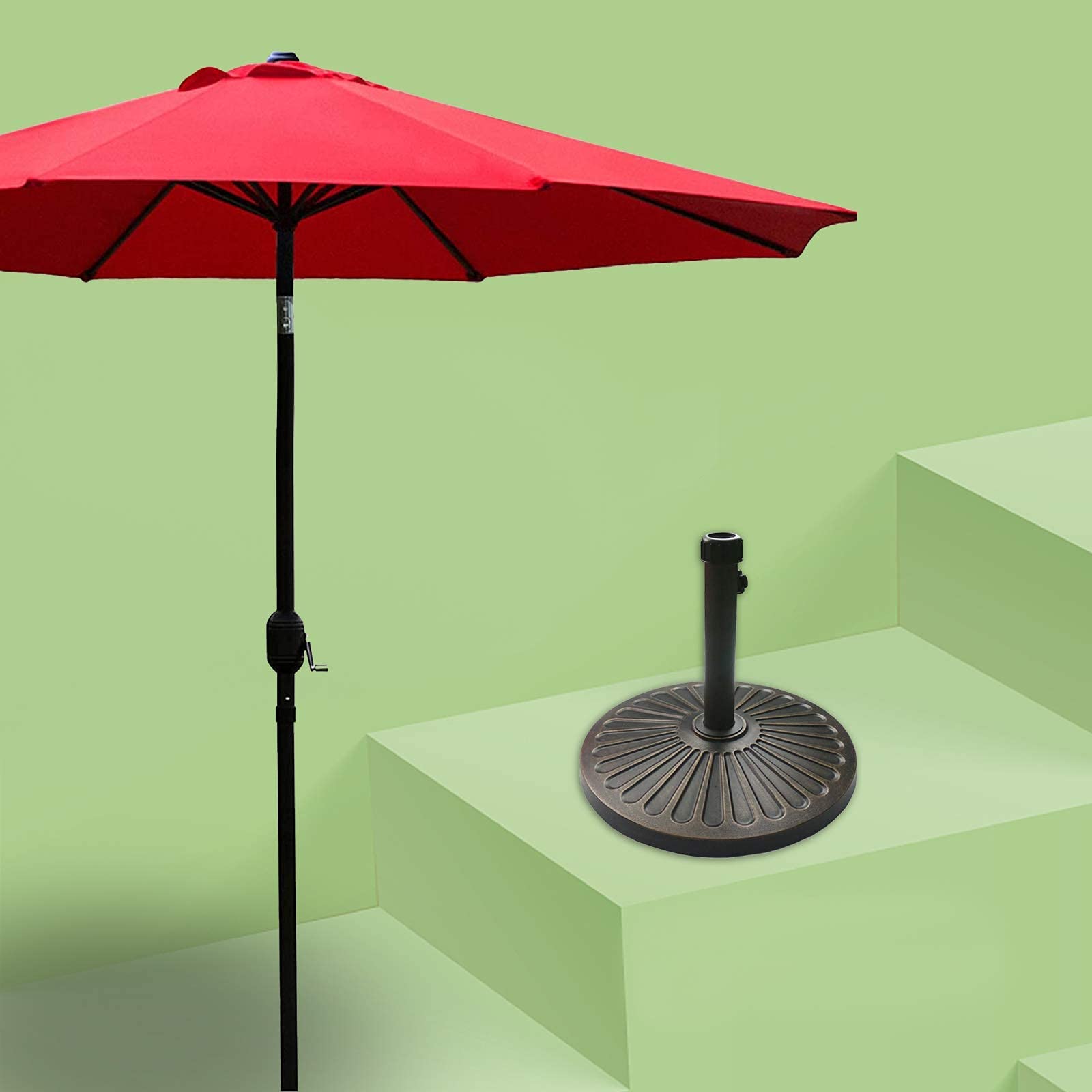 Photo 1 of (SEE NOTES) RED MARKET UMBRELLA UNKNOWN SIZE