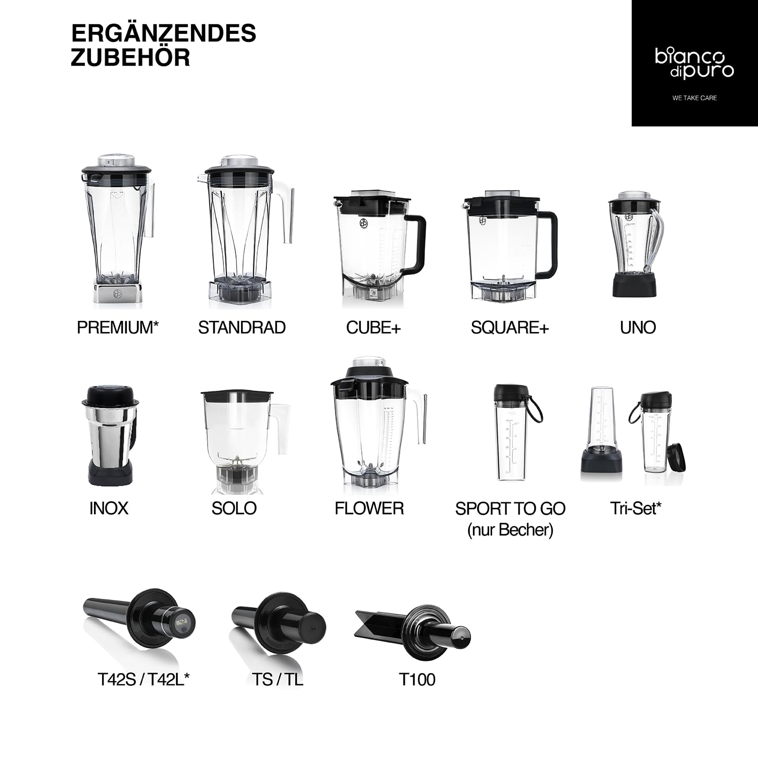 bianco di puro® Hochleistungsmixer Puro S Smoothie Maker 8 Mixprogramme 2 Liter Mixbehälter BPA-frei - Weiss