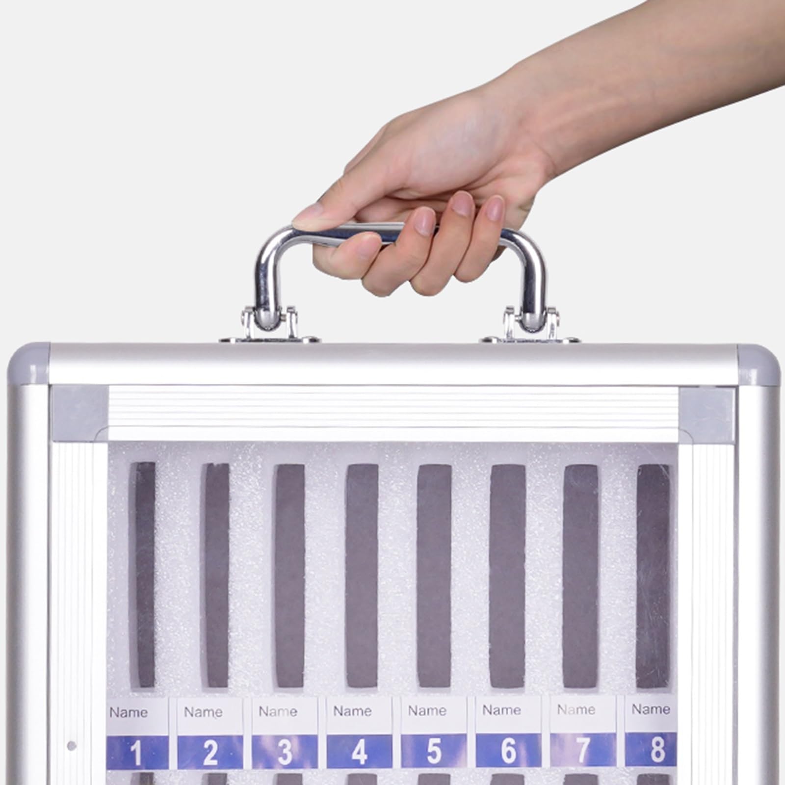 Armadio porta cellulari da parete, in lega di alluminio, portatelefono con serratura e maniglia, per ufficio e aula(A,12-bit)
