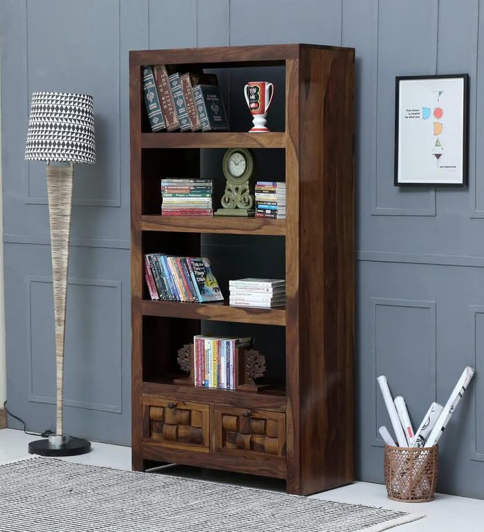 RAJWADA FURNISH Solid Sheesham Wood |Bookcase Open Display Rack Home Décor for Office Living Room|Bathroom Stand |Bookcase for Feature-image-27