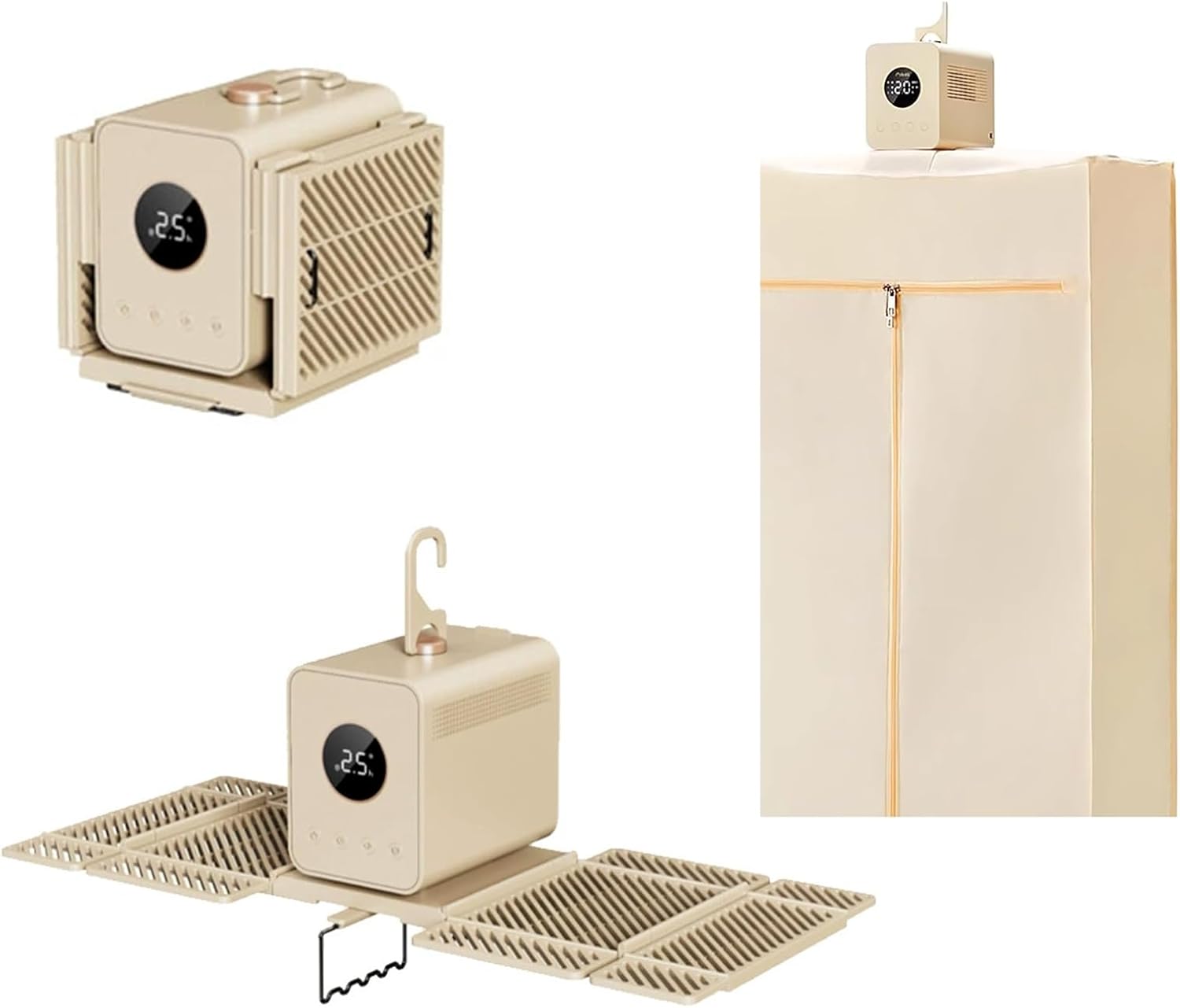 Portable Clothes Dryer, 850W Foldable Compact Laundry Dryer with 15-Min Fast Drying, Timer & Quiet Mode, for Apartments, Travel, Dorm, RV