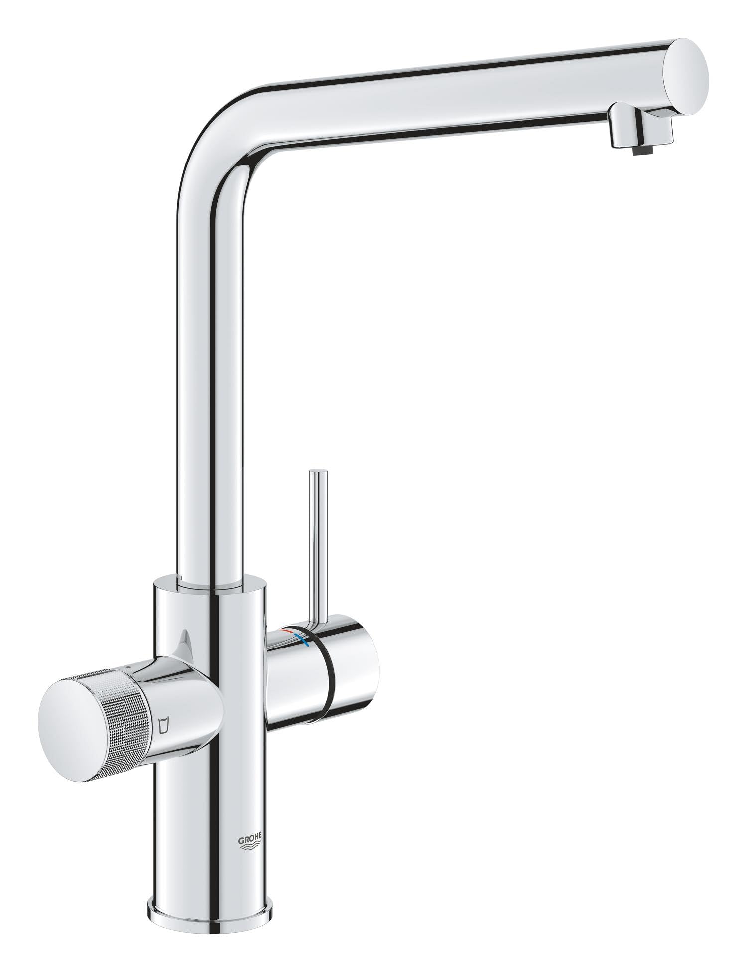 GROHE Blue Pure Minta Rubinetto Filtro Acqua, Bocca L, Bocca Girevole, Canali Acqua Separati, Acqua Filtrata Naturale, Cromo, 30600000