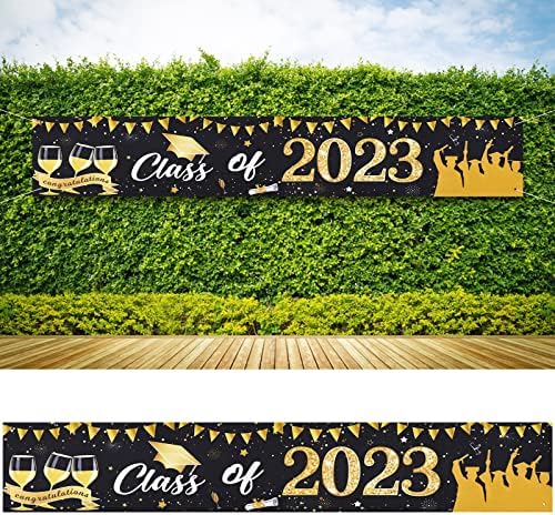 Class of 2023 Graduation Banner - Premium Quality, Weather-Resistant & Reusable Polyester Fabric - Perfect for Indoor & Outdoor Graduation Parties and Photo Backdrops