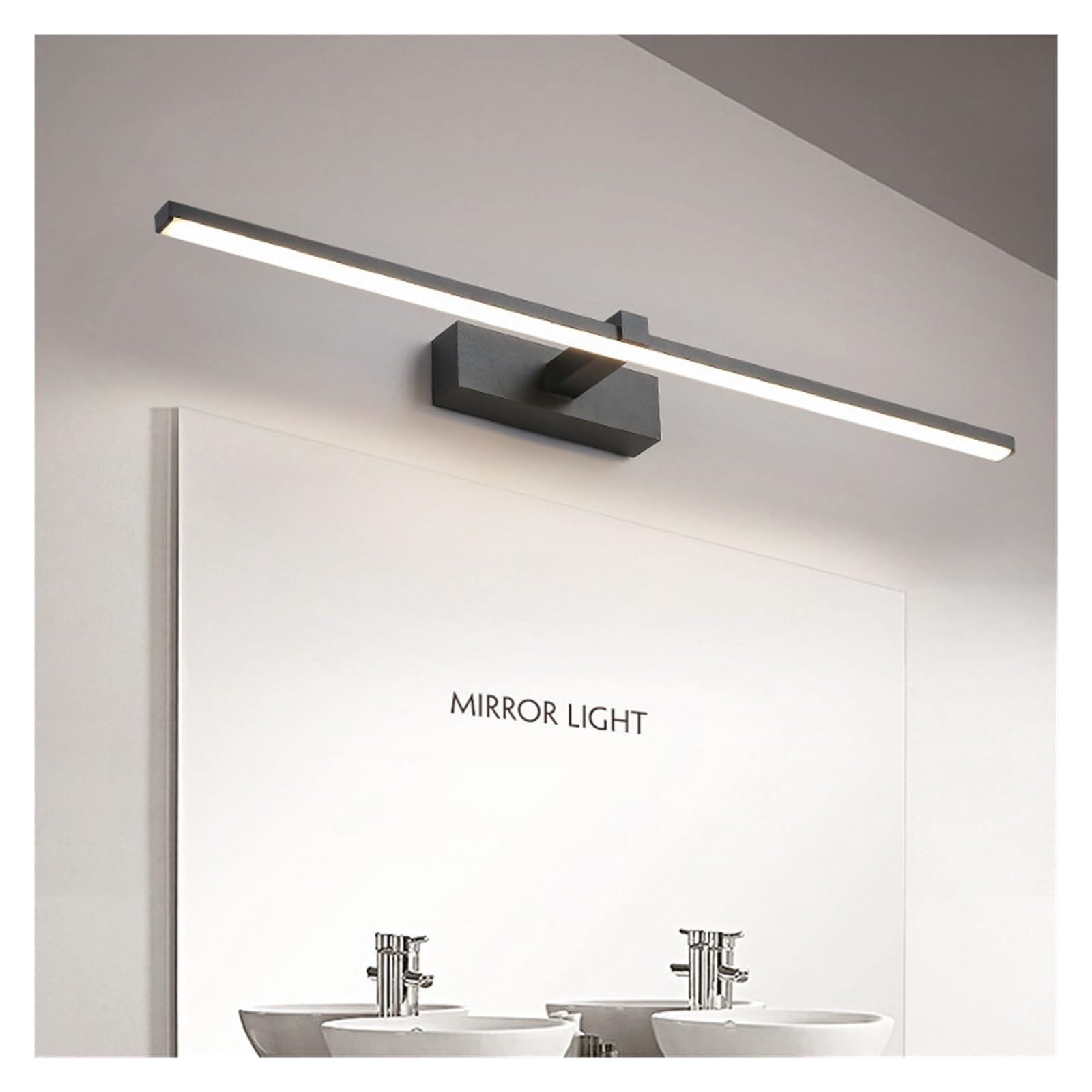 Nowoczesna lampa ścienna LED Łazienka Hardwares Kinkiet Trzy kolory Światła Aluminiowa Led do łazienki Lustro łazienkowe Stabilne OśWietlenie(Warm White 3000k,Black40)