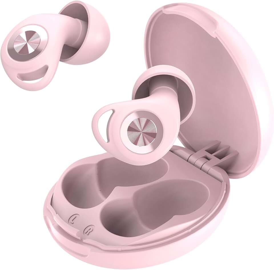 Ear Plugs for Sleeping Noise Cancelling 45dB, Reusable Silicone Earplugs with 8 Eartips and Travel Case, Soft Comfort Hearing Protection for Concerts, Snoring, Travel, Study-Pink