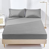 Vista 1 de YIYEA Sábana Bajera con Funda de Almohada, Sábana Bajera Ajustada de Microfibra Cepillada Doble Premium, Bolsillo Profundo de 40.6 cm, Ultra Suave
