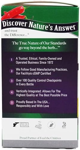Miniatura 4 de Nature's Answer Cayenne Pimienta en polvo Suplemento cápsula, 90 unidades  Aumento del metabolismo natural  Promueve la salud cardiovascular  Ayuda