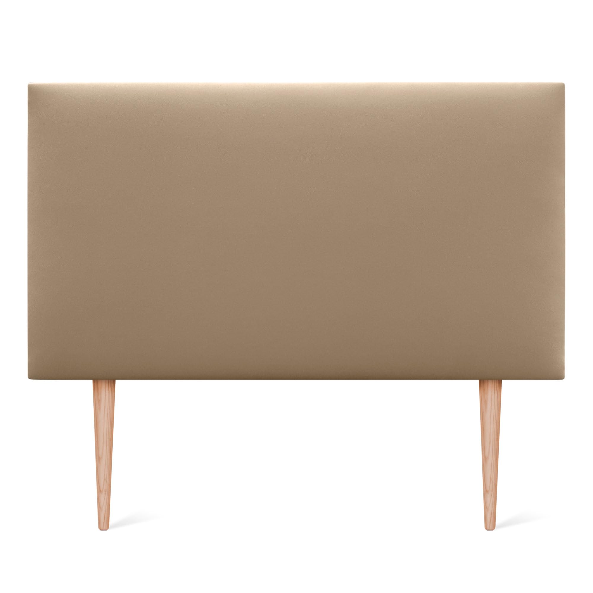 DHOME Cabecero de Polipiel o Tela AQUALINE Liso con Patas cabeceros Cabezal tapizado Cama Lujo (110x105cm con Patas (Camas 70/80/90), Polipiel Marrón Claro)