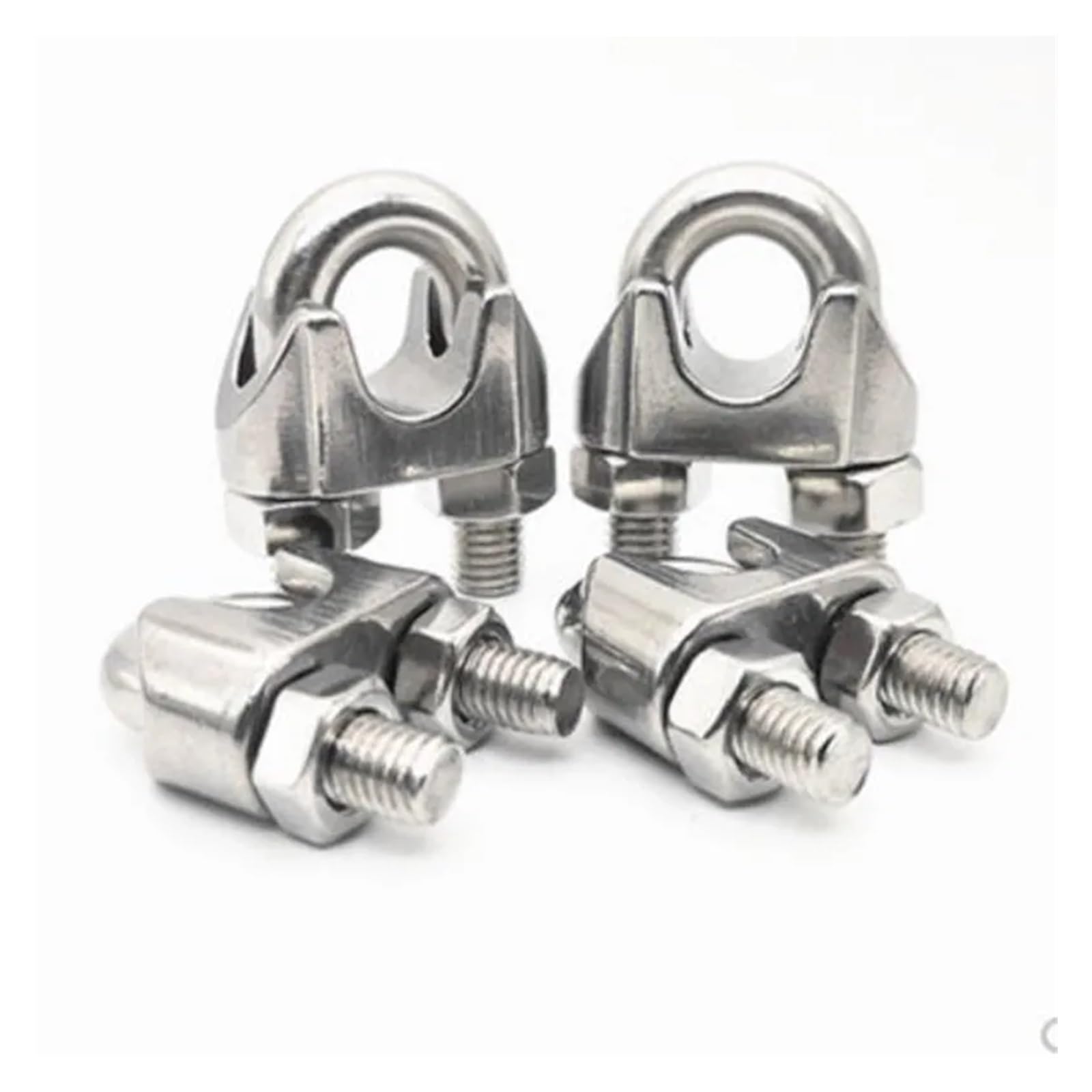 MIUYTRN 1-5PCS M2/3/4/5/6/8/10/12mm 304 Stal nierdzewna typu U Zacisk do liny stalowej Śruby kablowe Zaciski osprzętu do olinowania cuicui(2pcs M8)