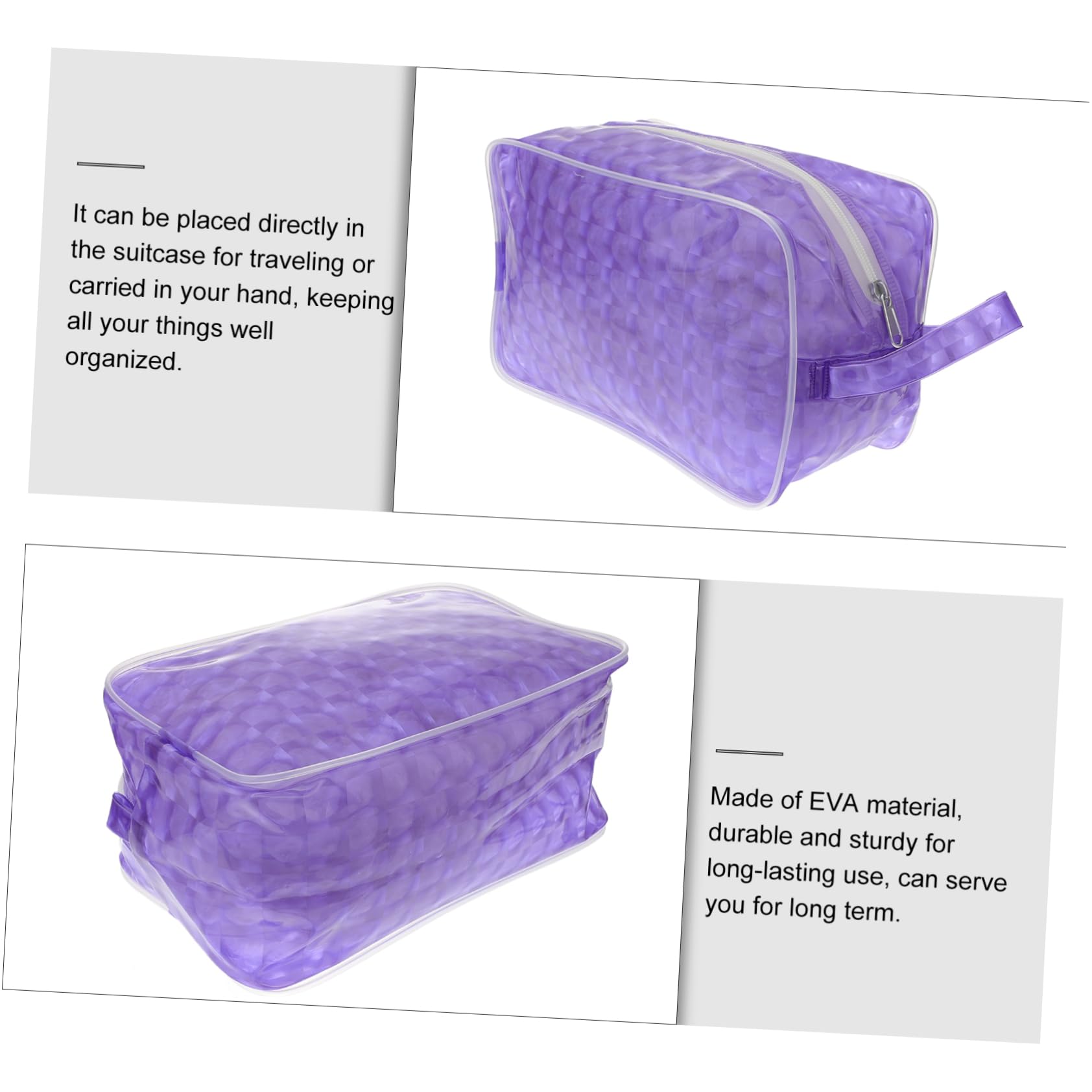 3 Piezas Neceser Impermeable Mochila Plegable Neceser Para Maquillaje Mochila Impermeable Mochila Para Viaje Neceser De Maquillaje Eva Viajar Púrpura Cosmético Bolsa De Viaje
