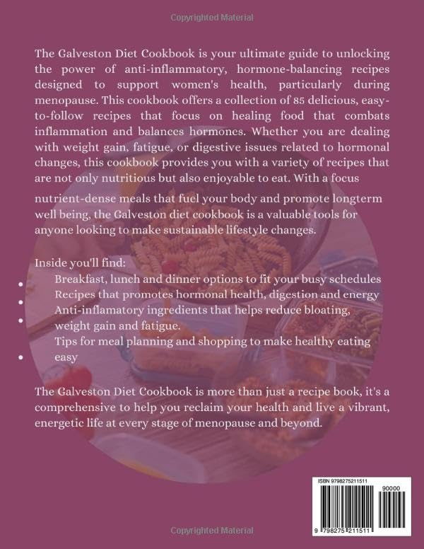 The Ultimate Galveston Diet Cookbook for Menopause: A Beginner's Guide to Anti-Inflammatory Recipes for Balancing Hormones, Boosting Metabolism, and Burning Fat! - Image 2
