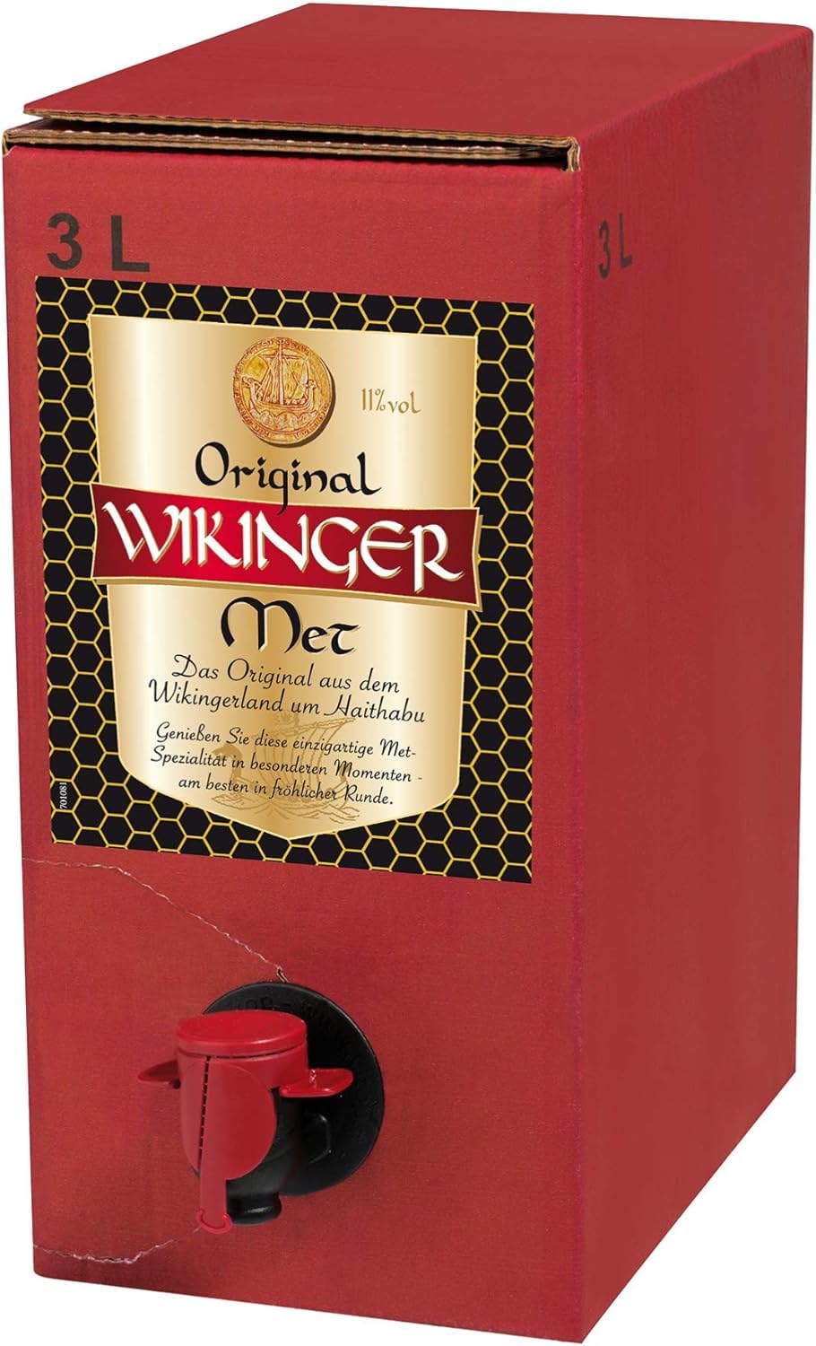 Wikinger Met | 1x3 L | Bag in Box | Original Wikinger Met Honigwein aus dem Ursprungsland der Wikinger in Norddeutschland | Fruchtig-aromatischer Met | 11 % Vol. Honigmet