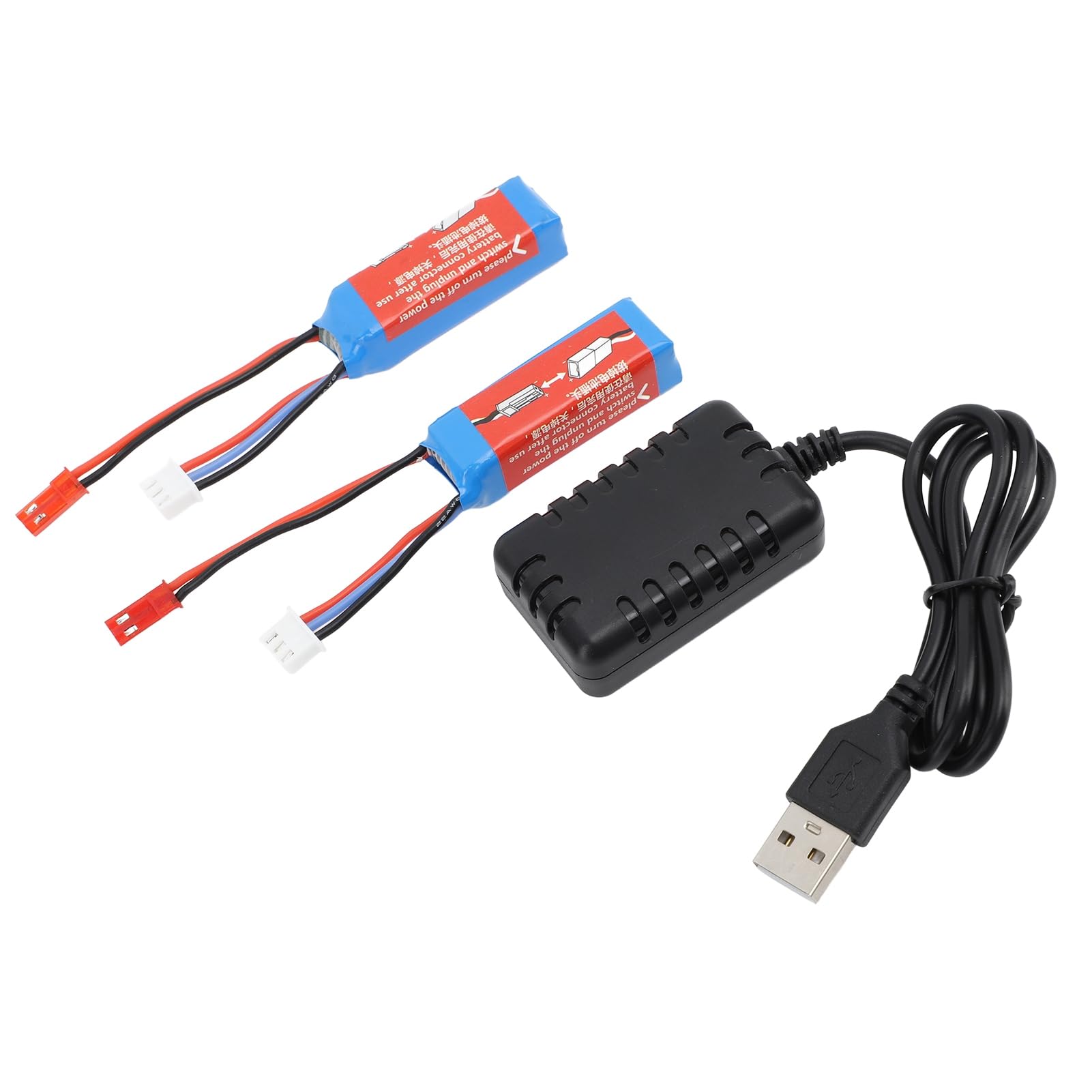 Chargeur de Batterie de Voiture RC 7,4 V 400 MAh, Kit de Charge Rapide Haute capacité pour K969 K989 284010, Prise de Sortie JST Sécurisée, adapté aux Amateurs et aux Passionnés