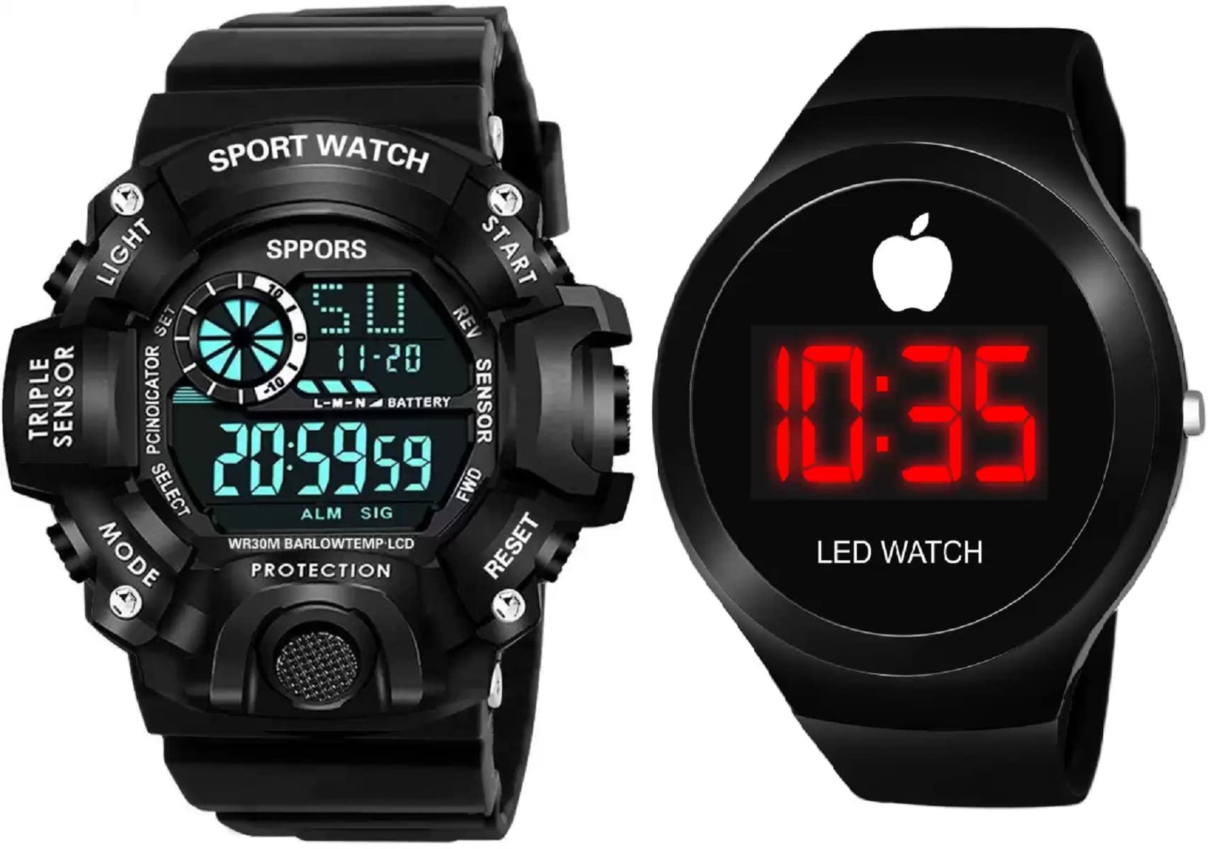 SELLORIA ADigital Watch Shockproof Multi-Functional Automatic Black Strap Waterproof Digital Sports Watch for Mens Kids Watch for Boys -Pack of 2 (Black) (B0BSTD8QNR) Amazon Price History, Amazon Price Tracker