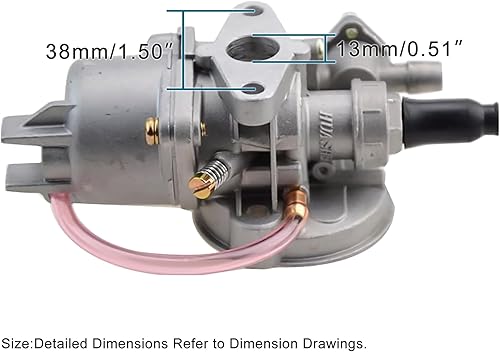 Miniatura 2 de GOOFIT Carburador de 0.512 in con embrague de arranque de arranque de repuesto para motor de 2 tiempos 47cc 49cc SSR SX50 Mini Dirt Bike Moto Quad