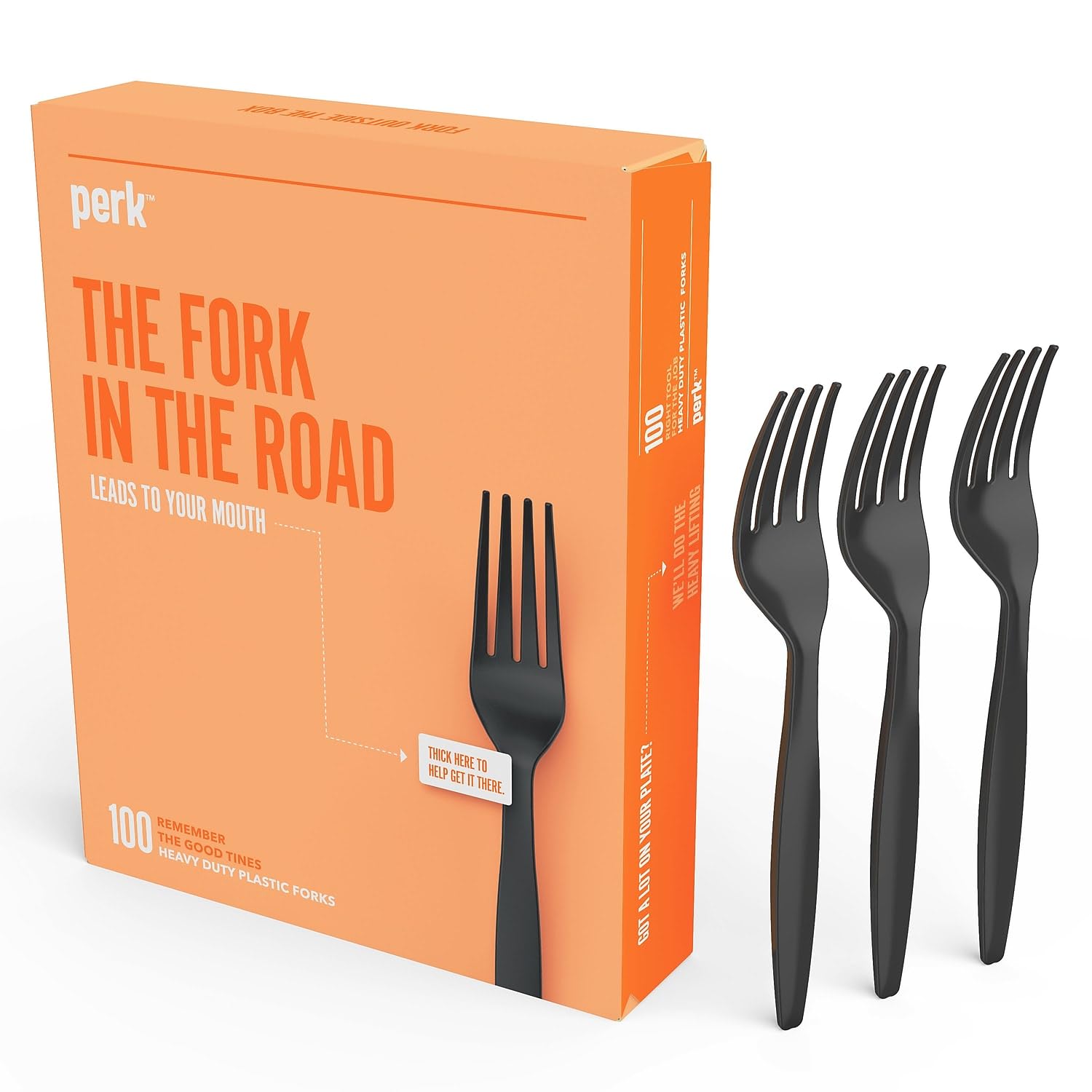 Perk Polystyrene Fork, Heavy-Weight, Black, 300/Carton (PK56392VS)