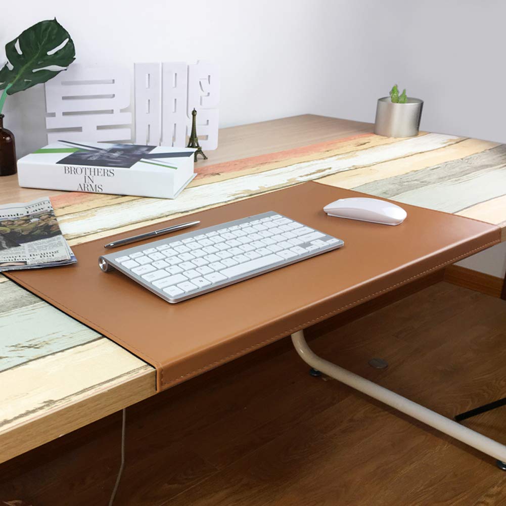 Sous-main de bureau en cuir épais avec protection des bords, durable, imperméable et multifonctionnel pour écrire/travailler, tapis d'écriture antidérapant