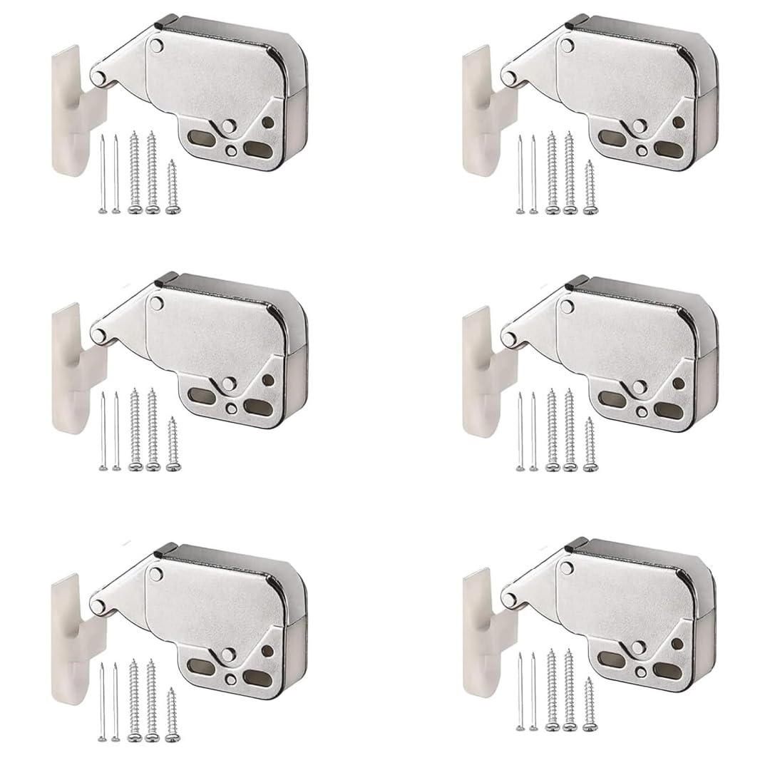 Metal Automatic Spring Catch,Touch Release Latch,Safety Lock with Screws
