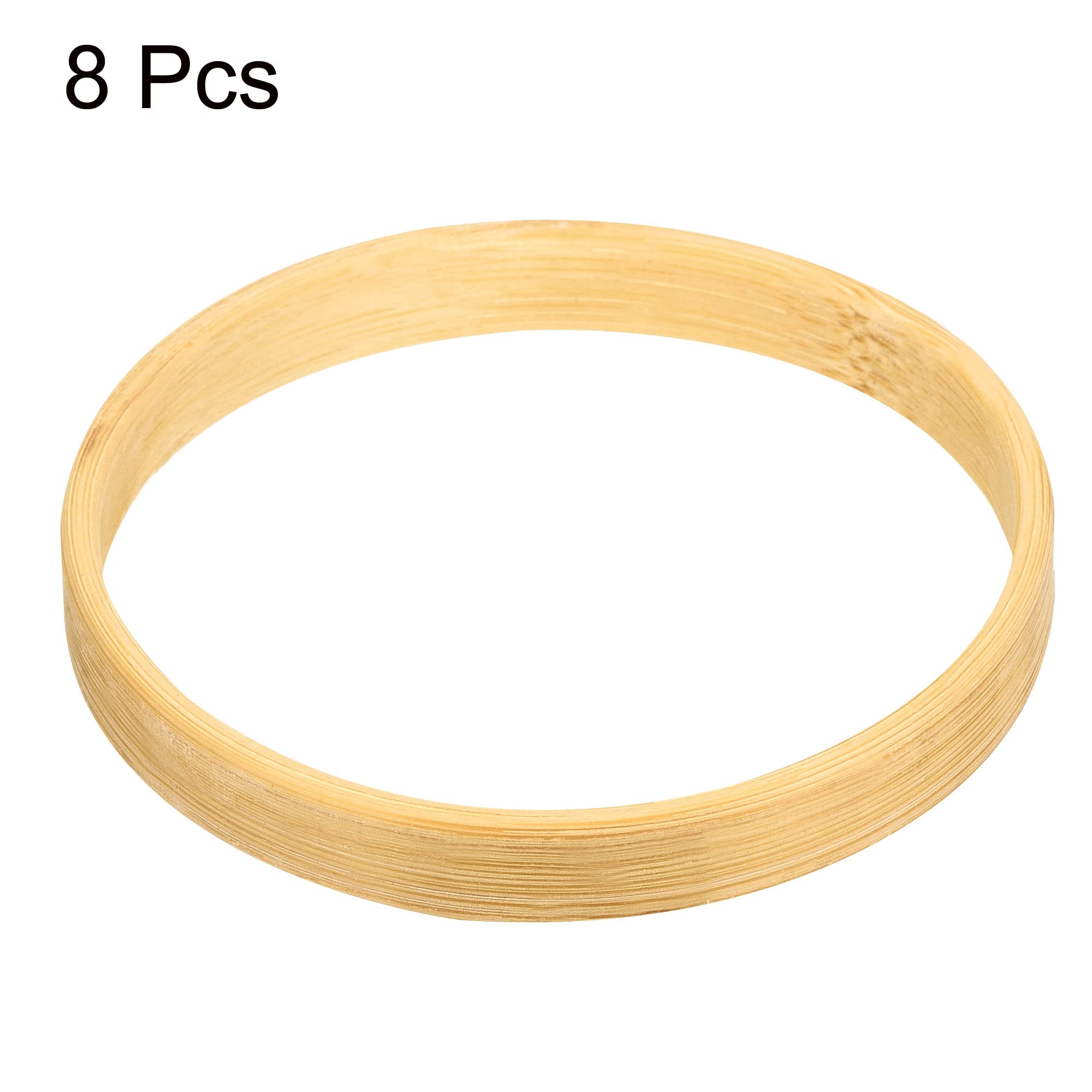 PATIKIL 3.1 Inch Wooden Bamboo Floral Hoop, 8Pack Craft Rings for DIY Wedding Wreath Decor Dream Catcher and Hanging Crafts - Image 3