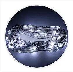 Led Pisca Linha Com 30 Metros Lâmpadas Tomada A Prova D'Água 8 Modos Natal Ano Novo (Branco)