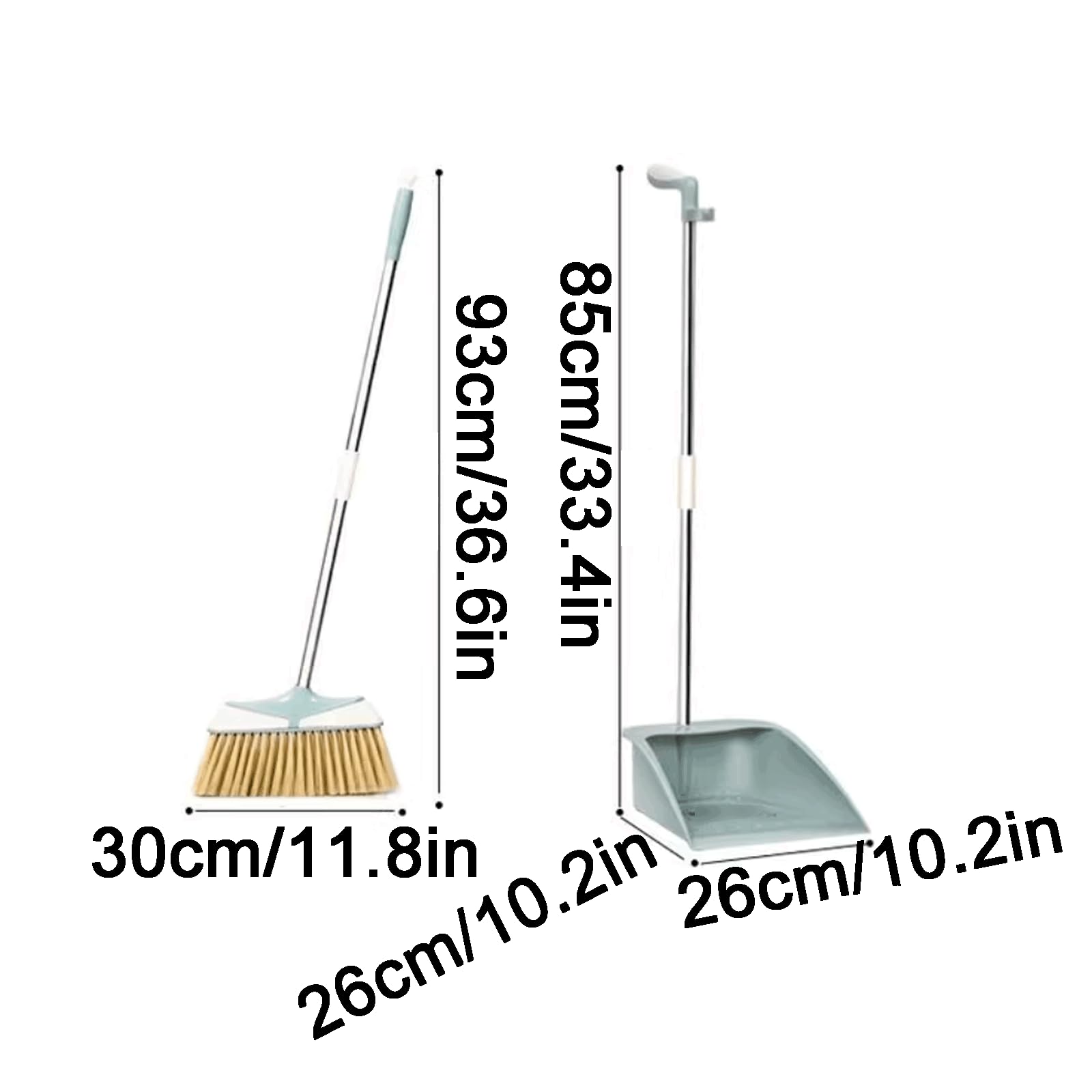 Set Scopa e Paletta in plastica Scopa e Paletta in Acciaio Inox con Paletta a Scatto Scopa e Paletta Verdi