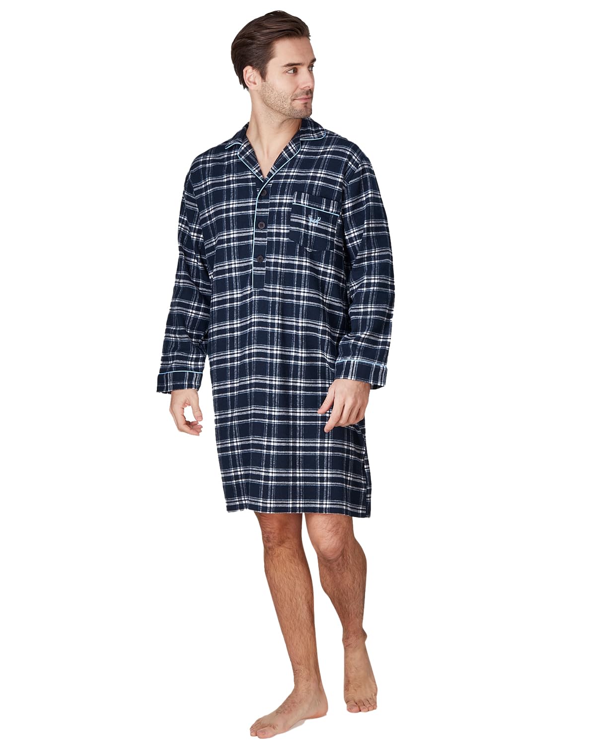Haigman Mens brossé 100% Coton 7394 Nightshirt