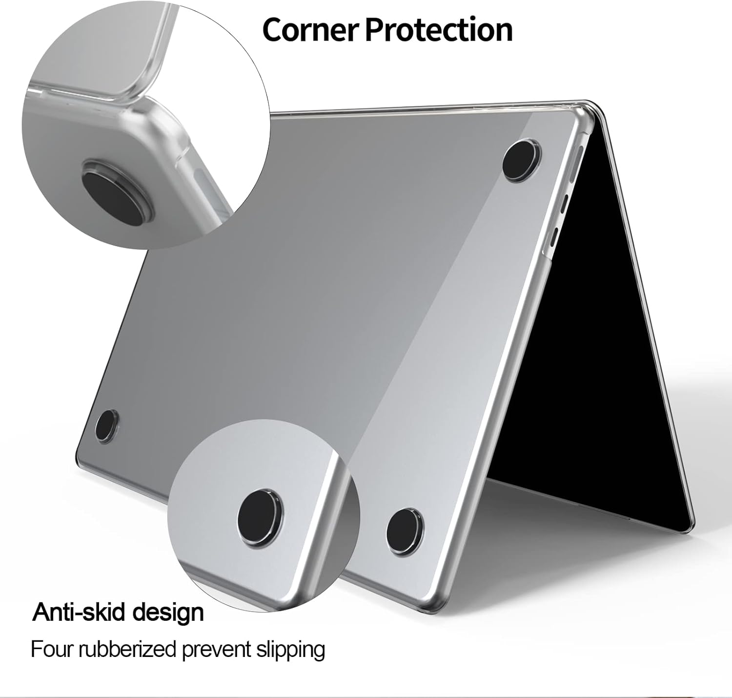 Frosted Case Suitable for New MacBook Air 13.6 inch (2022 Release Model: A2681 M2 Chip), Transparent Case & Keyboard Cover & Screen Protector, Transparent Glossy B2