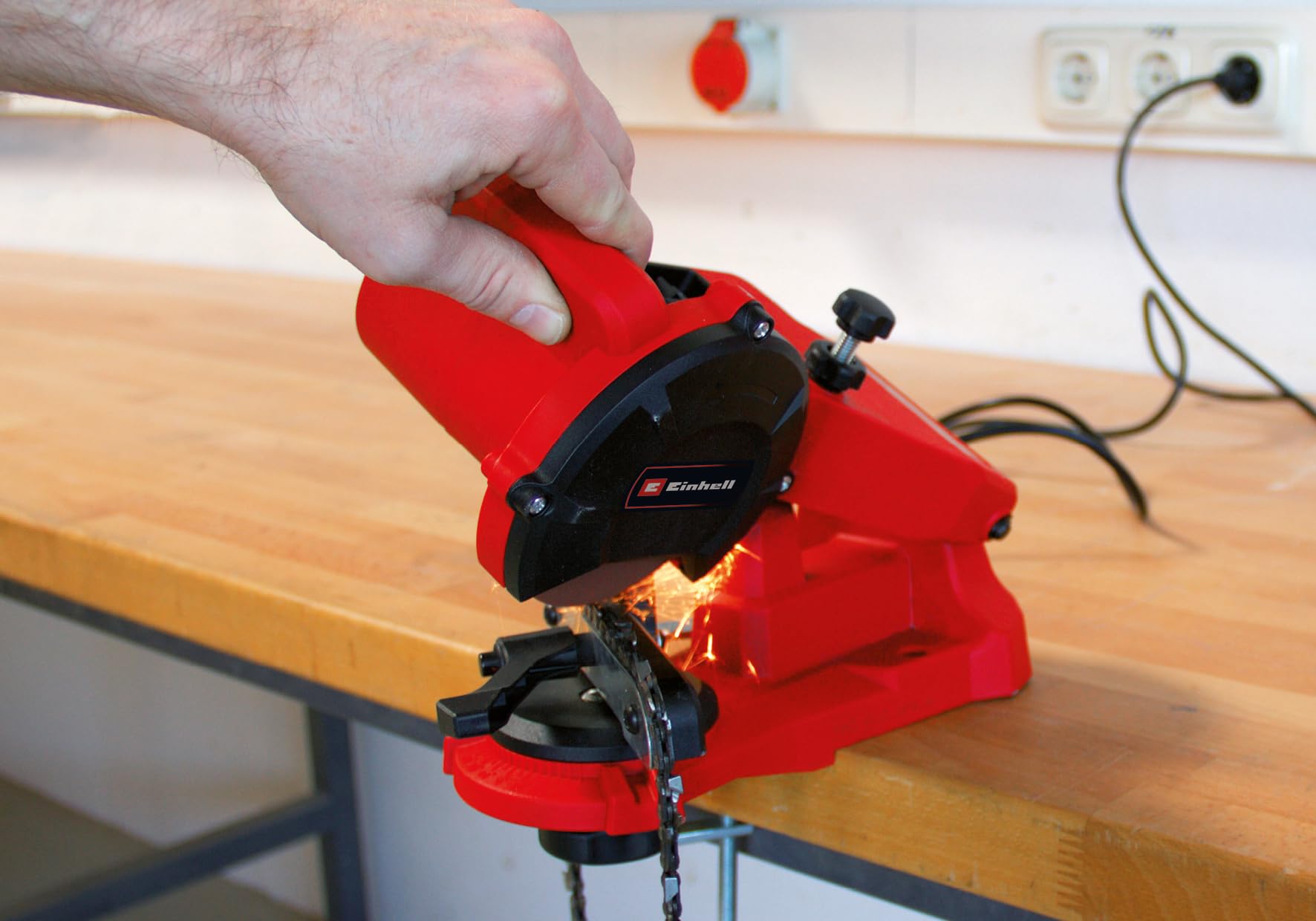 Einhell Sägekettenschärfgerät GC-CS 85 E + Sägekettenschärfer-Zubehör
