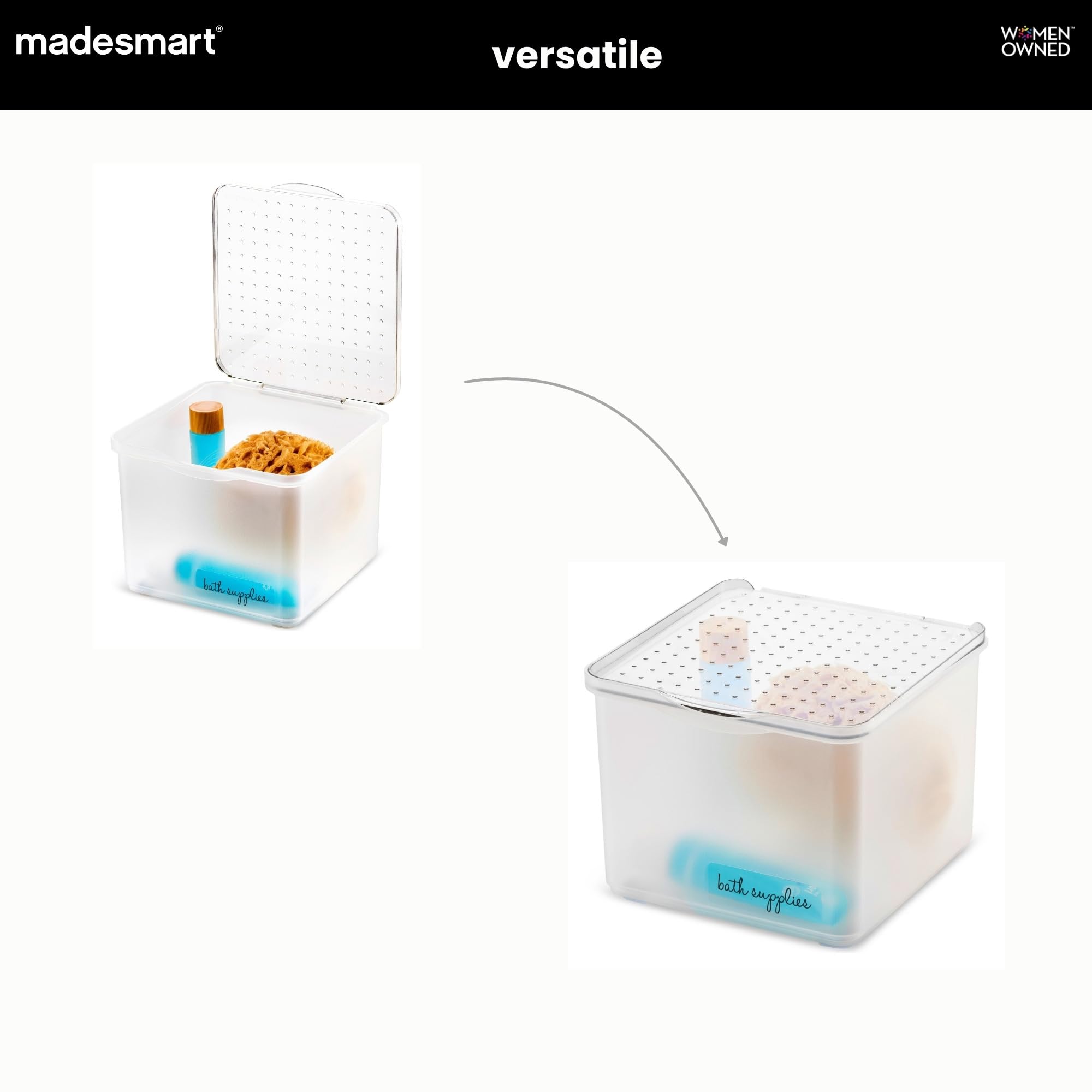 madesmart Frosted Lid Bin - Blue -5 madesmart Frosted Lid Bin - Blue -5