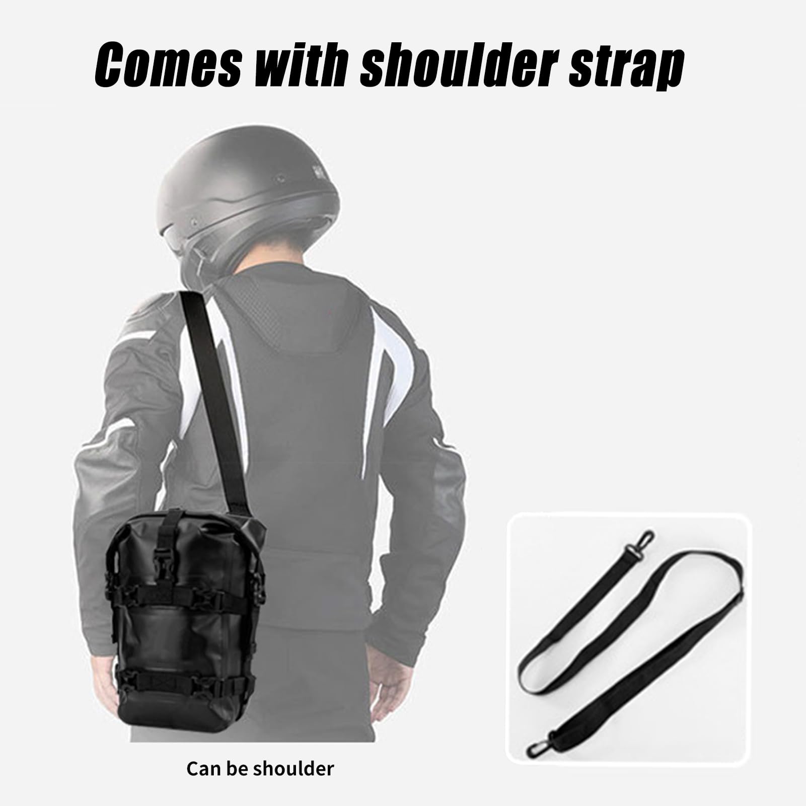 per Telaio paraurti per Moto Borsa Laterale per Borsa per Moto da 8 Litri Completamente Impermeabile può Essere Come Borsa a Tracolla o Borsa a Tracolla, Nero