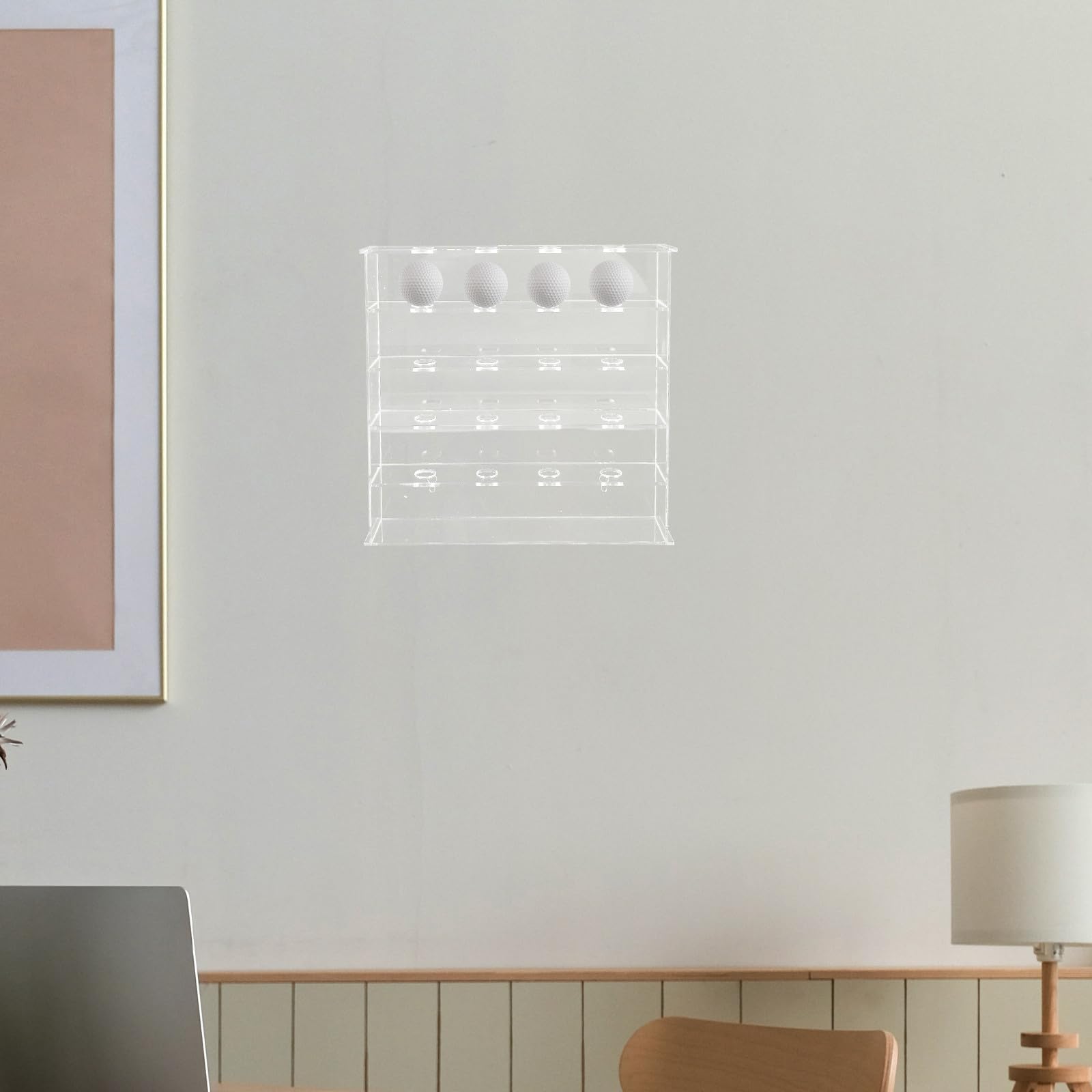 TOYANDONA Expositor de Bolas de Golf Acrílico con Agujeros para Pared