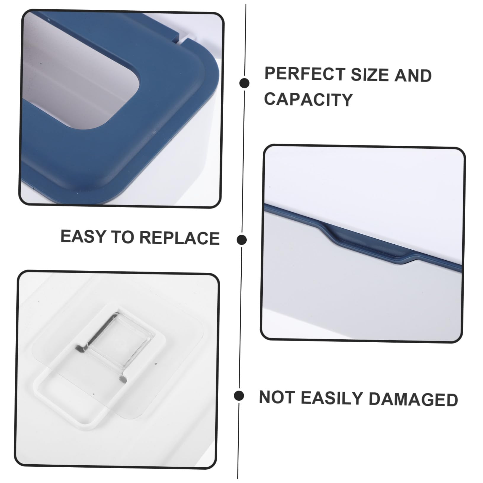 Boîte à Lingettes Bébé Portable Couvercle, Lot de 2, Bleue