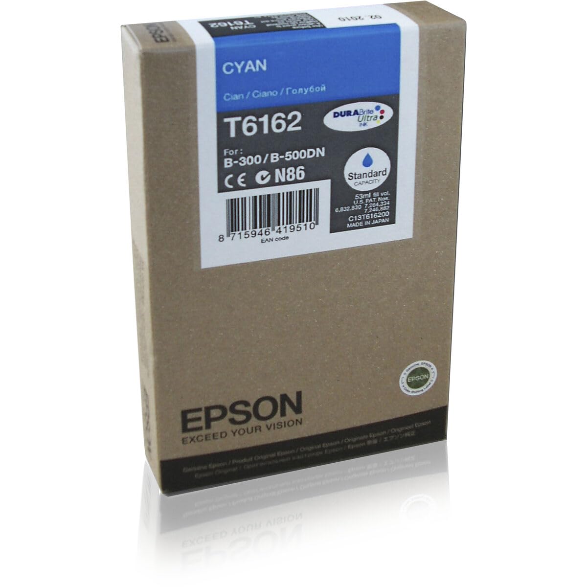 Epson T6162 Cyan Genuine, Ink Cartridge DuraBrite Ultra