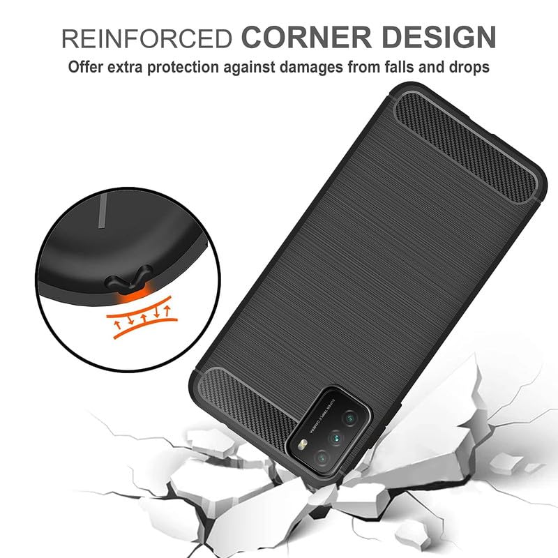 Image of Hybrid Carbon Fiber Back Case for Poco M3 (Black)