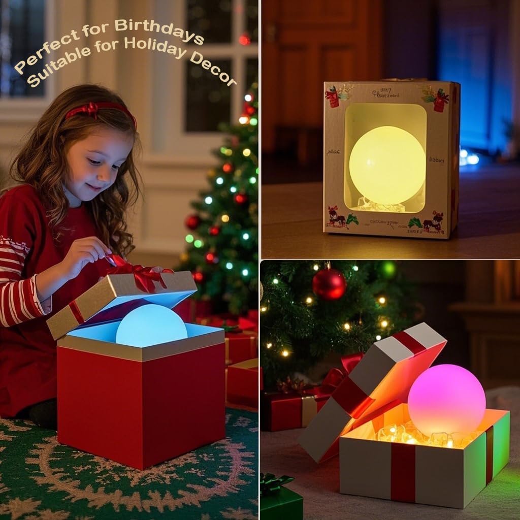 Luz solar de globo brillante de 8 pulgadas, lámpara solar de bola de jardín de 16 colores cambiantes, luz de orbe brillante con control remoto, globo de iluminación de paisaje impermeable con estaca 7