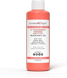 Aroma Depot A Thousand Wishes 4oz Fragrance Oil I Perfume I Skin Oil I Scented Oil. DIY Projects Such as Candles, Bath Bombs, Body Butters, Creams & Lotions. For Diffuser, Burners, or Warmers.