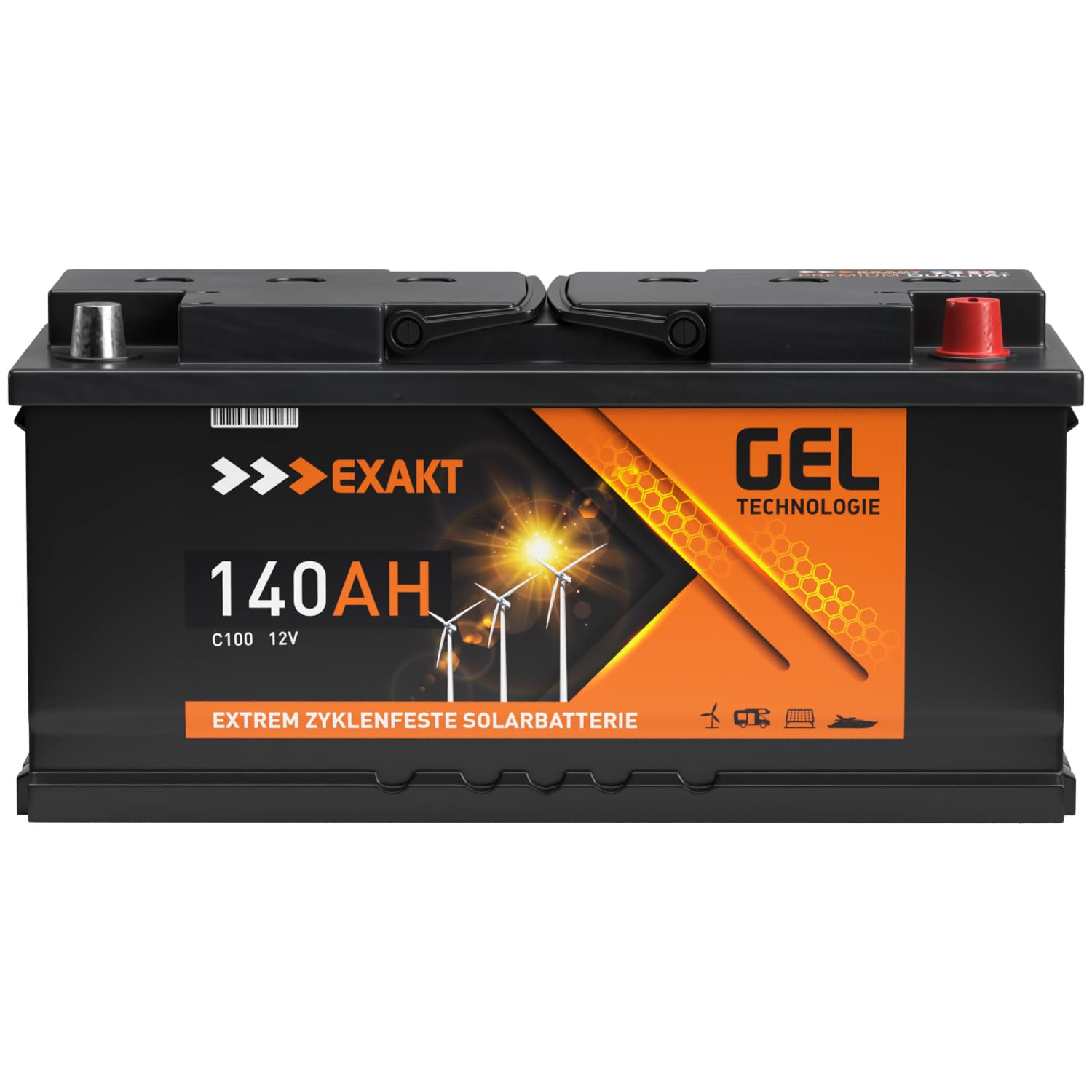GEL Batterie 140Ah 12V Solarbatterie Wohnmobil Boot Solar Akku ersetzt 120Ah