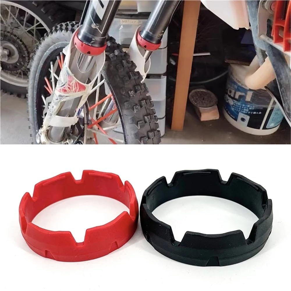 Uniwersalne akcesoria motocyklowe amortyzator przedni widelec podkładka przeciwzużyciowa pierścień ochronny pasuje do KTM SX SXF EXC XC SMR 125-690(1 pair red)