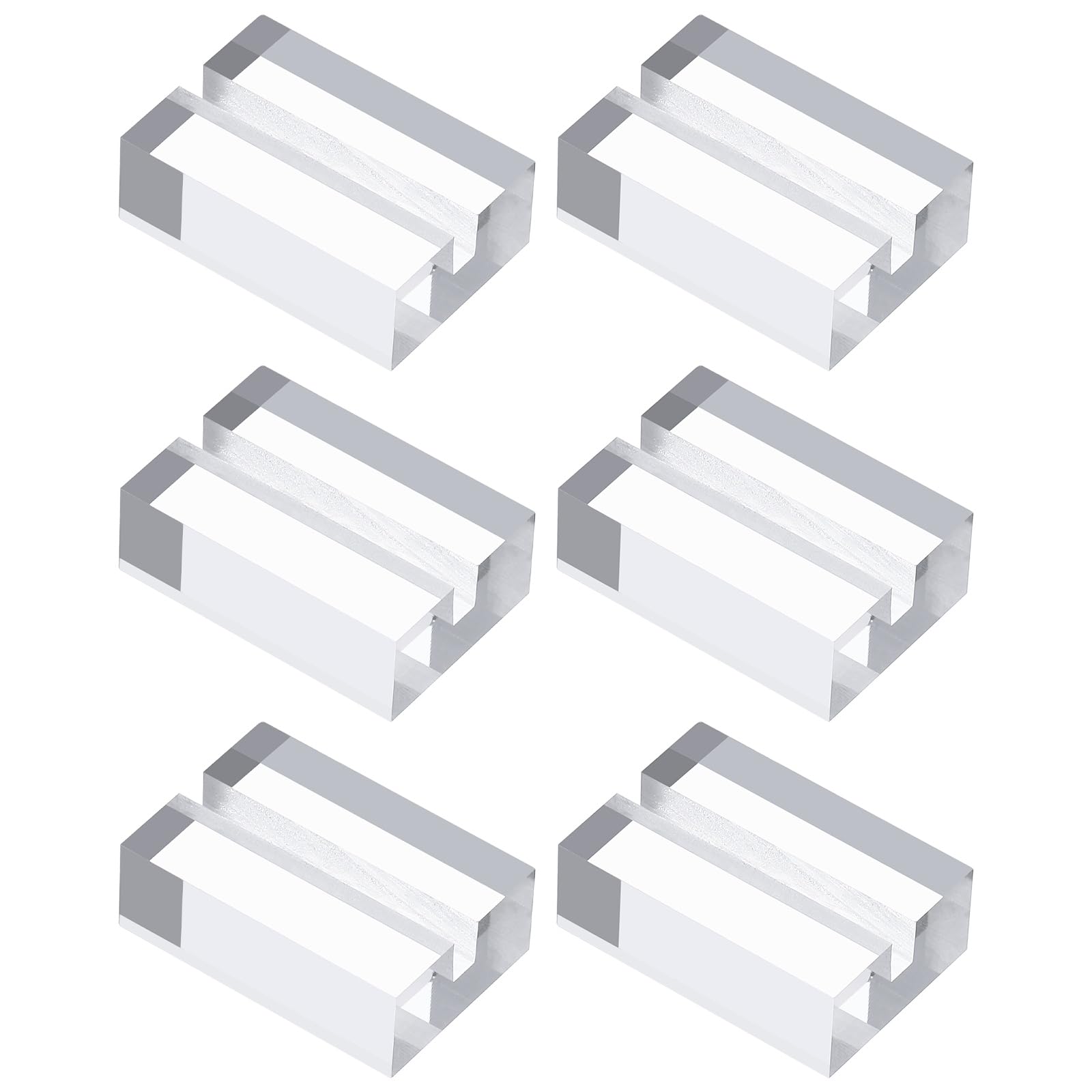 PATIKIL 4Pcs Place Card Holders 1.2" Clear Acrylic Stand Wedding Sign Square Name Card Holders Table Number Stand with 1/8" Slot for Wedding Birthday Exhibition Office Display, 30 x 20 mm