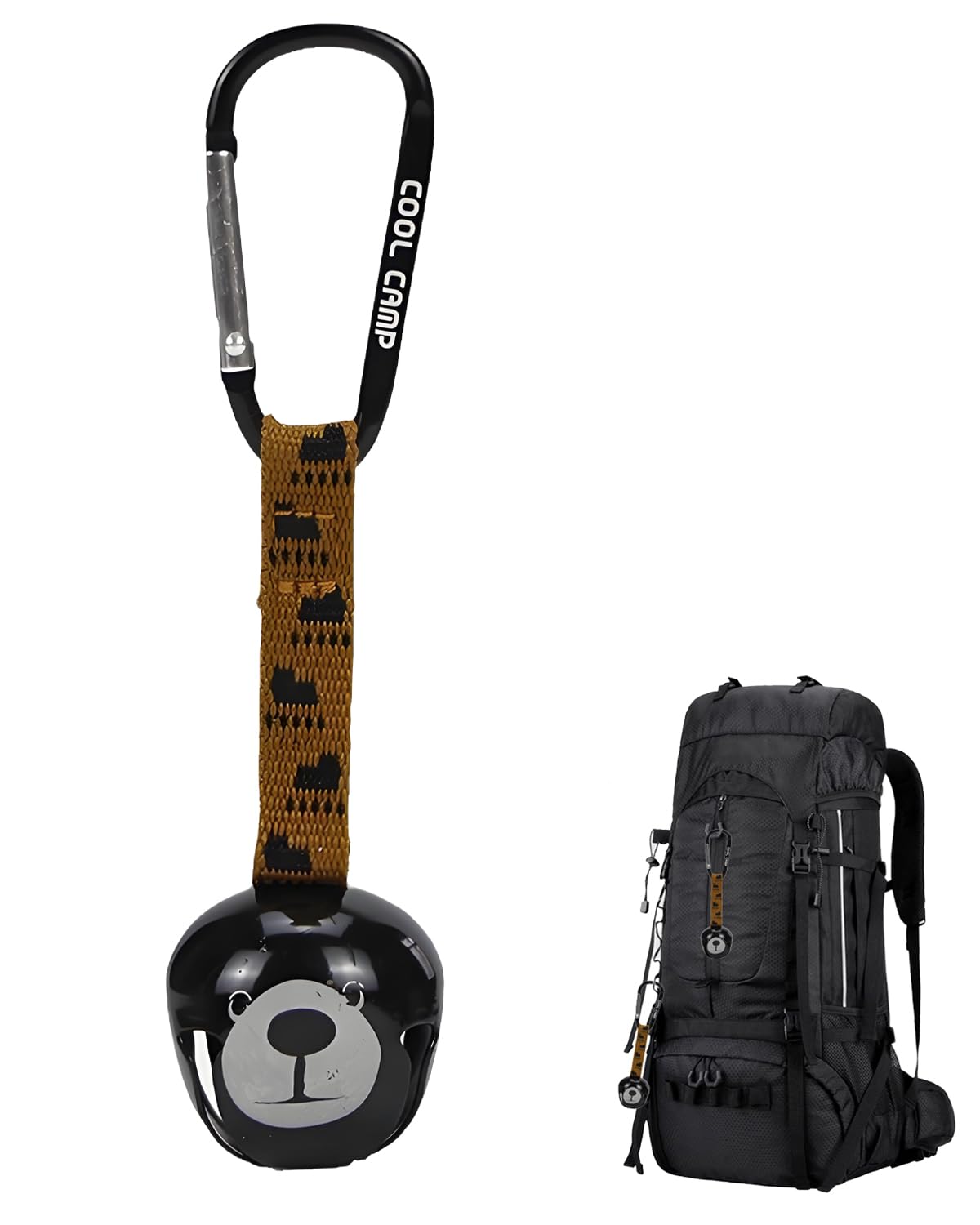1 pieza Práctico Campana Oso Campana de Advertencia, Campanas Seguridad Decorativas Únicas para Mochilas, Campanas Oso ruidosas para Senderismo, Camping al Aire Libre Pesca Escalada(Negro)