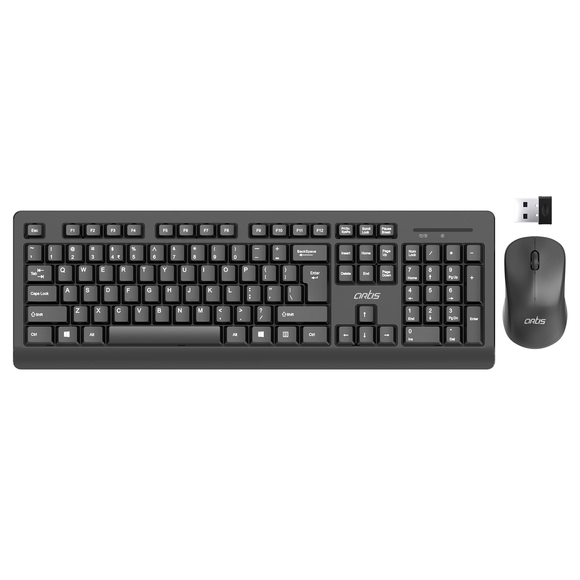 Artis WorkPro 66 Wireless Keyboard & Mouse Combo(Black)