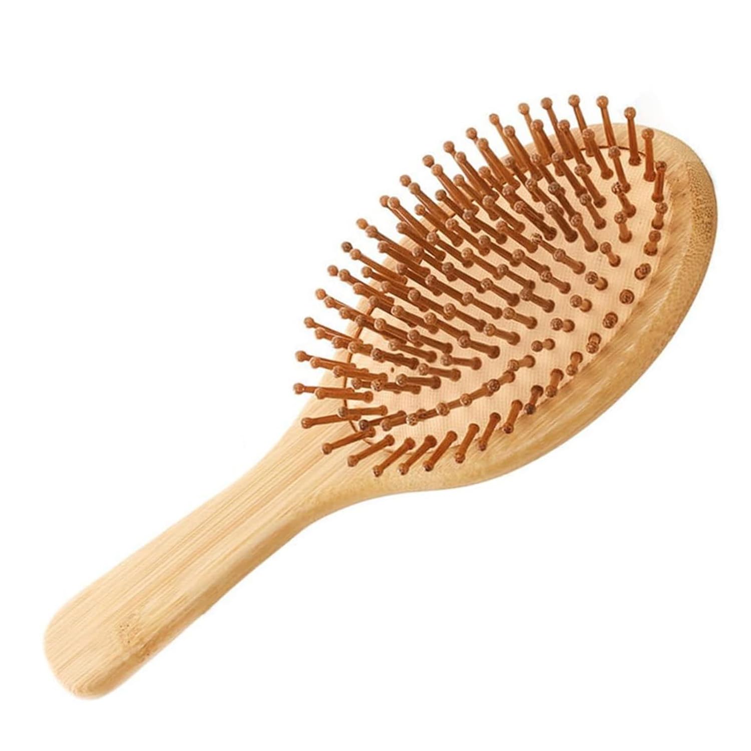 S & S PRODUCTS Bamboo Wet Hair Brush Anti-Static Detangling Natural Bamboo Wooden Organic Paddle Hair Massager Scalp Massager Brush