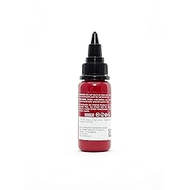 Intenze Ruby Red Tattoo Ink 1oz with Excellent Long-Lasting Opacity, Made in USA, Exceptional Skin Coverage, Sterilized and Direct from The Manufacturer.