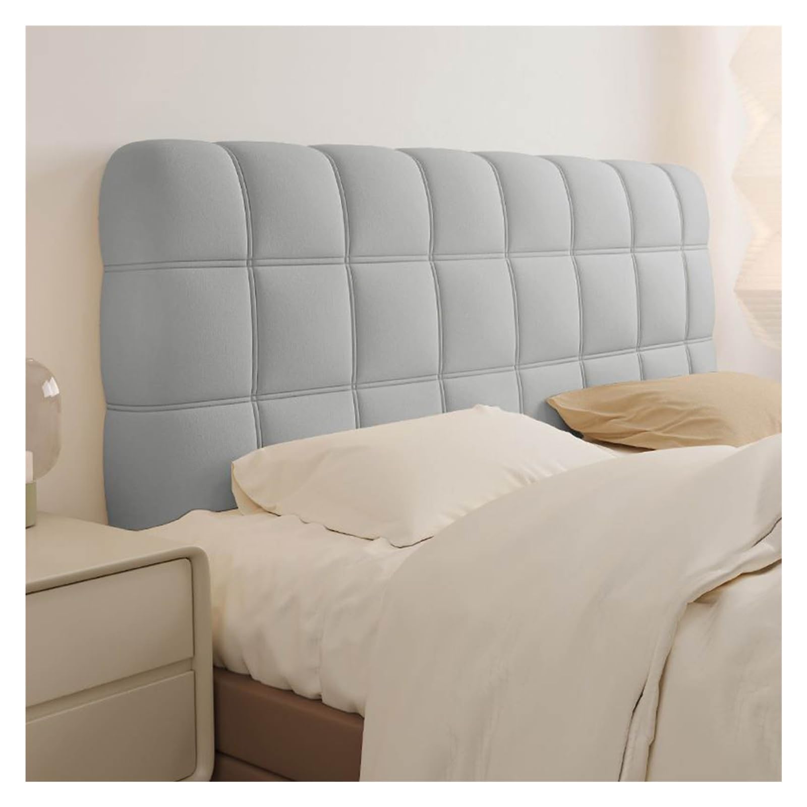 Vnook Headboard Covers, Dustproof Protective Cover, Headboard Cover, Stretch Headboard Cover, Headboard Cover, All-Inclusive Headboard Cover, for a Variety of Headboards(Grey,150CM)