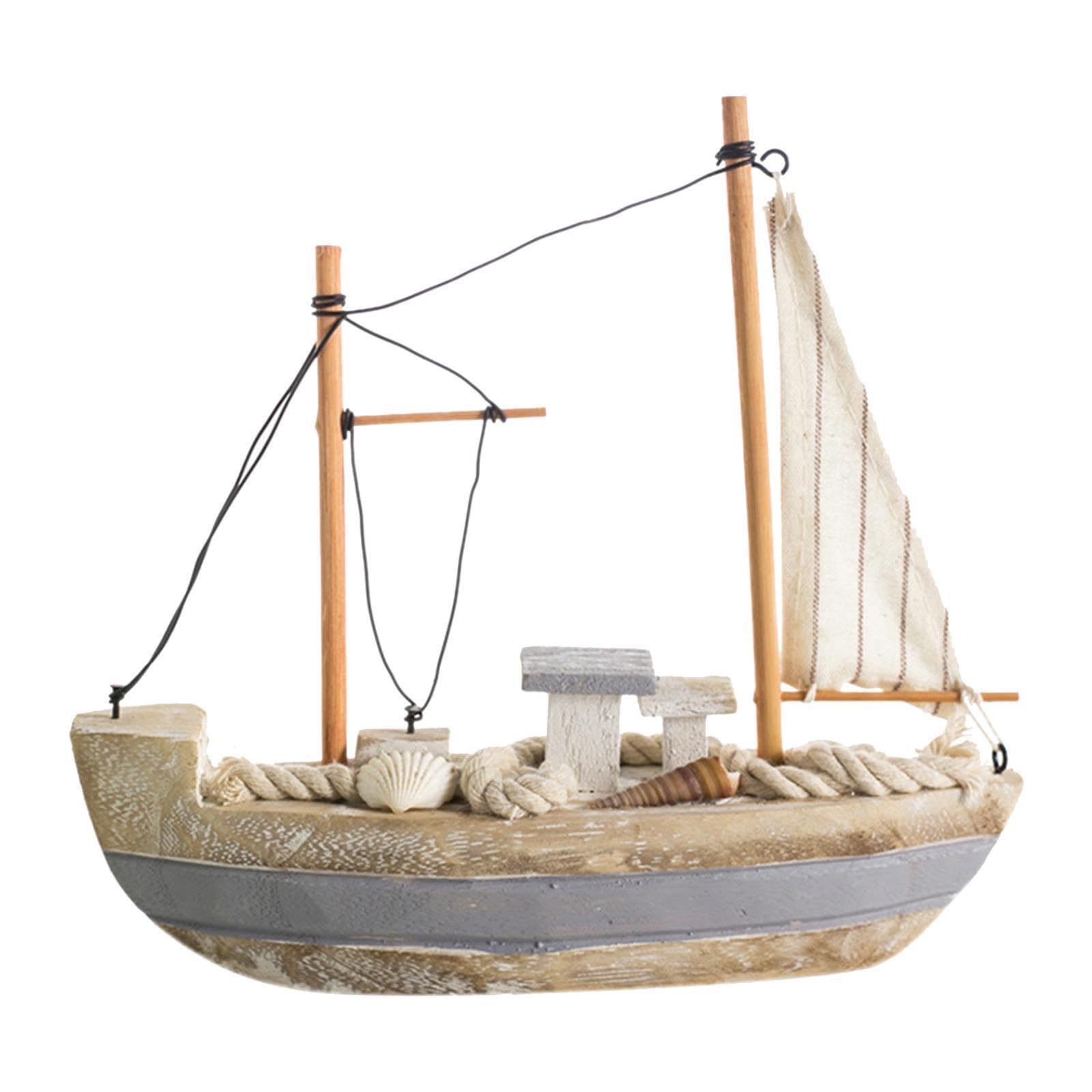 TWISAXC for Creative Retro Sailboat Model Wood Sailboat Decor Beautiful Wooden Sailing Ship Decoration Centerpiece Art Collectible Good Luck Birthday Gift Housewarming
