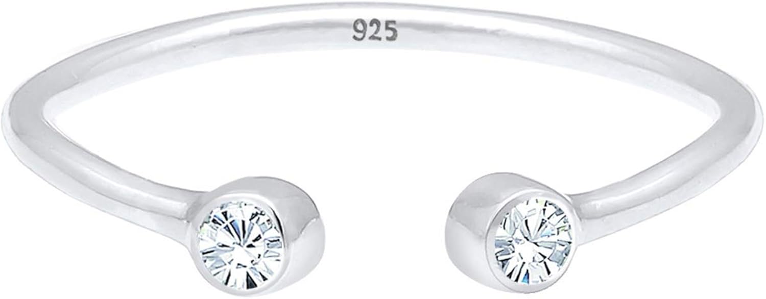 Elli Ring Solitaire Statement Crystals 925 Sterling Silver, 54 - Image 3