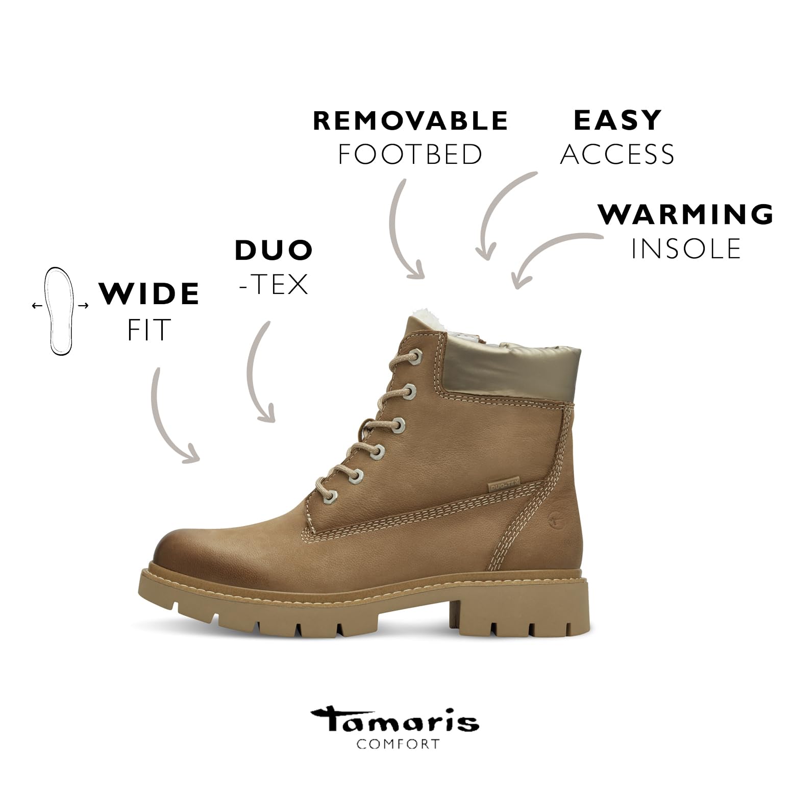 Tamaris Kobiety Tamaris Comfort Damskie Buty Z Podszewką Ze Sznurowaniem I TexModa — buty