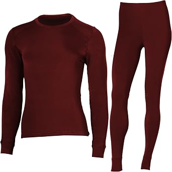 Women Long Johns Thermal Underwear Set Fleece Lined Base Layer Pajama for Outdoor Sports Skiing Hiking Travel